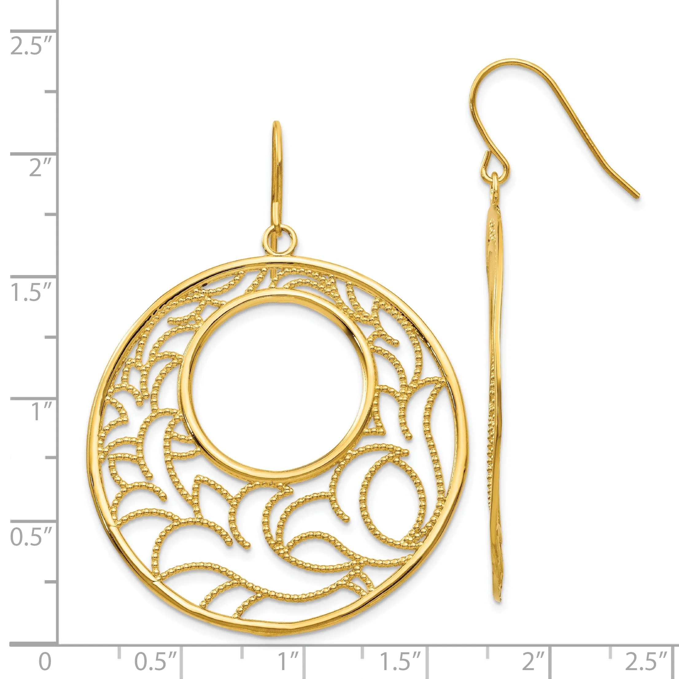 14k Yellow Gold Circle Earrings