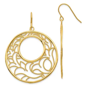 14k Yellow Gold Circle Earrings