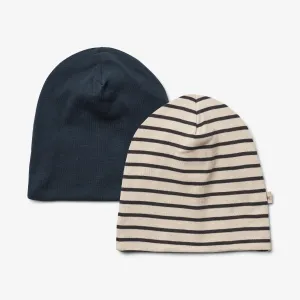 2 Hat Soft Aidan - blue navy stripe