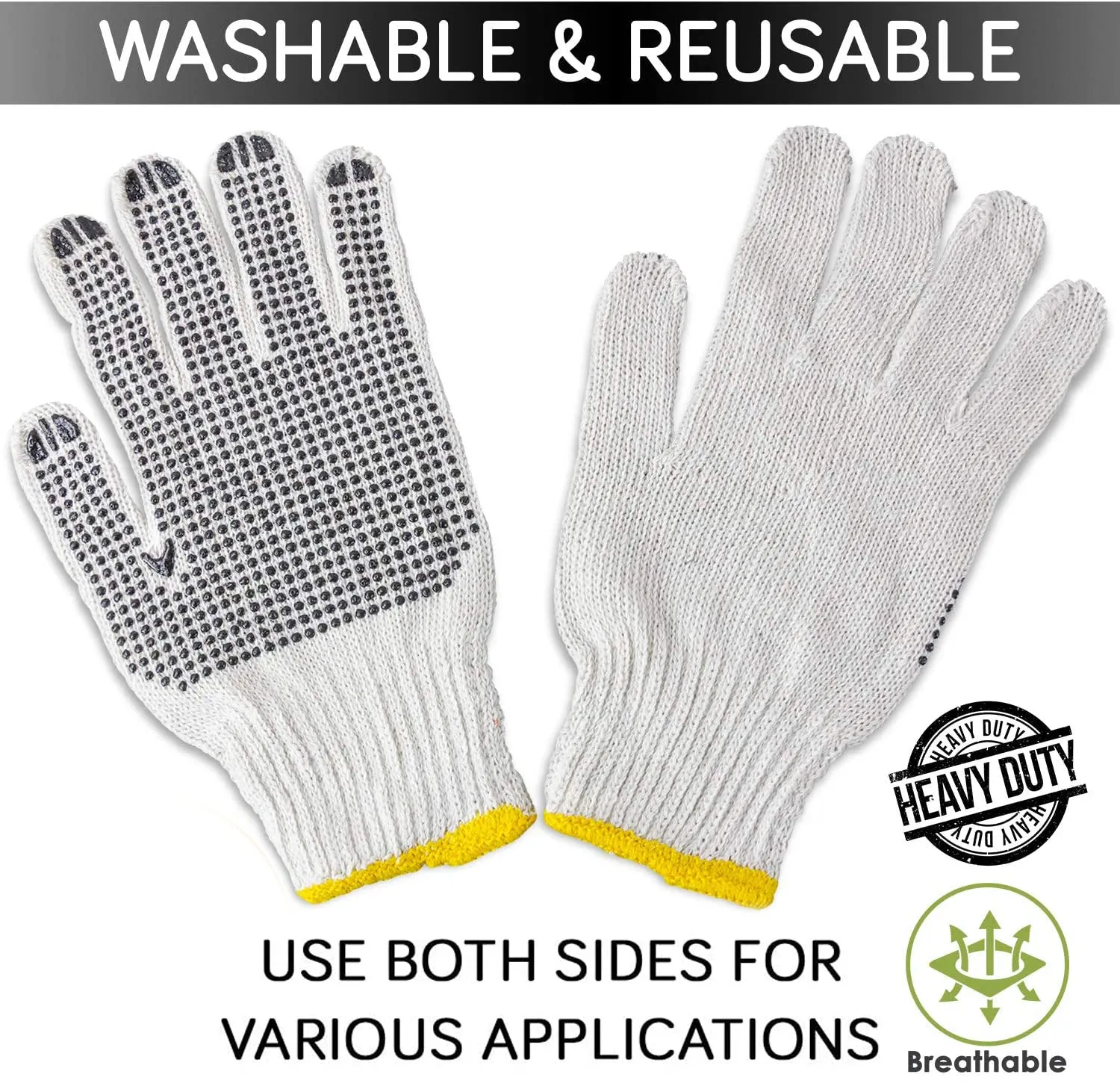 4611 Unisex Knitted / Sewing Cotton Plain Hand Gloves Raw White