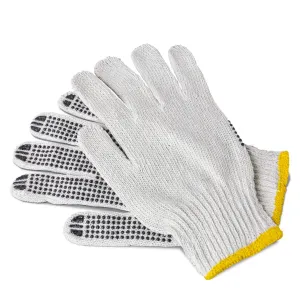 4611 Unisex Knitted / Sewing Cotton Plain Hand Gloves Raw White