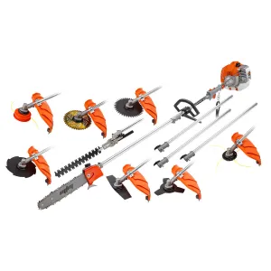 62CC Pole Chainsaw Hedge Trimmer Brush Cutter Multi Tool Set