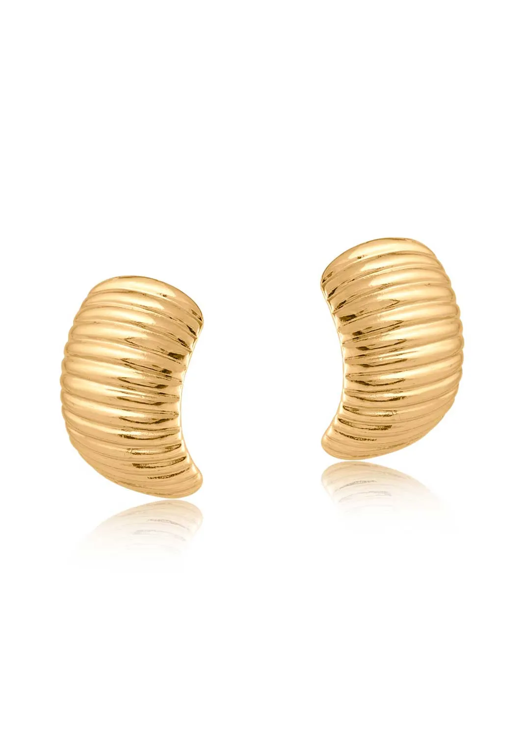 Artemis Ripple Stud Earrings in Gold