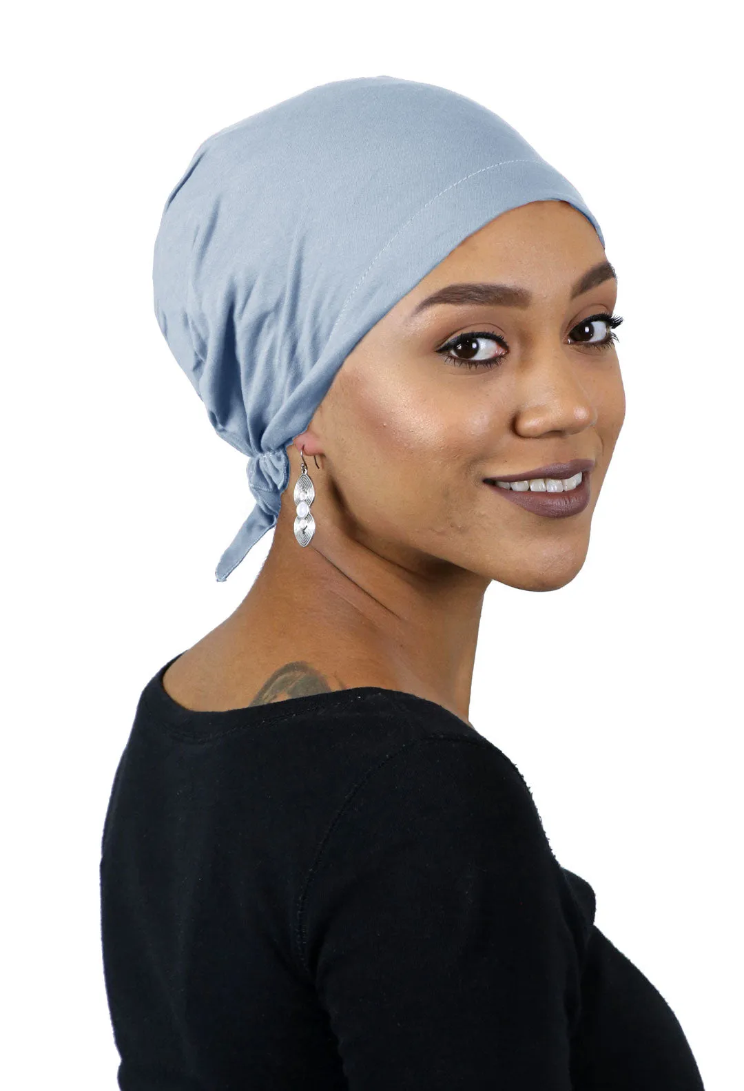 Bamboo Celeste Headscarf Pre Tied Chemo Headwear 50  UPF Sun Protection