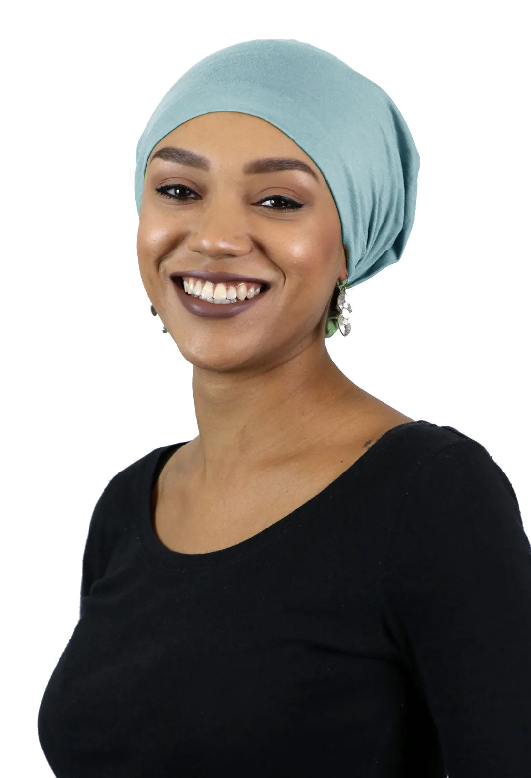 Bamboo Celeste Headscarf Pre Tied Chemo Headwear 50  UPF Sun Protection