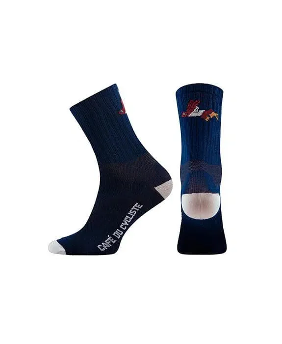 CAFE DU CYCLISTE Fly Fish Socks - Navy