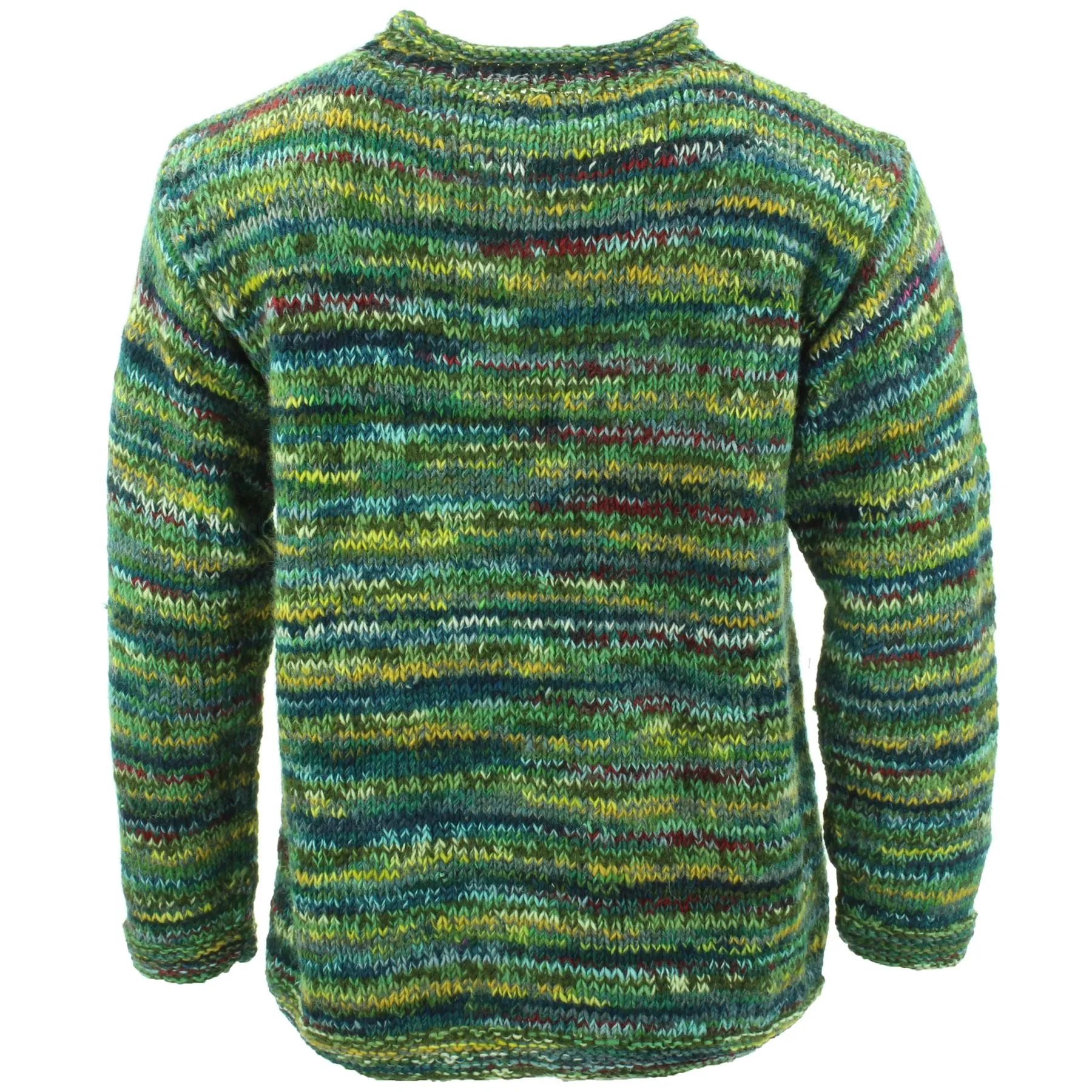 Chunky Wool Knit Jumper Space Dye - SD Green Mix