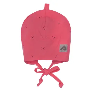 Cotton beanie with ears - Pink Squares