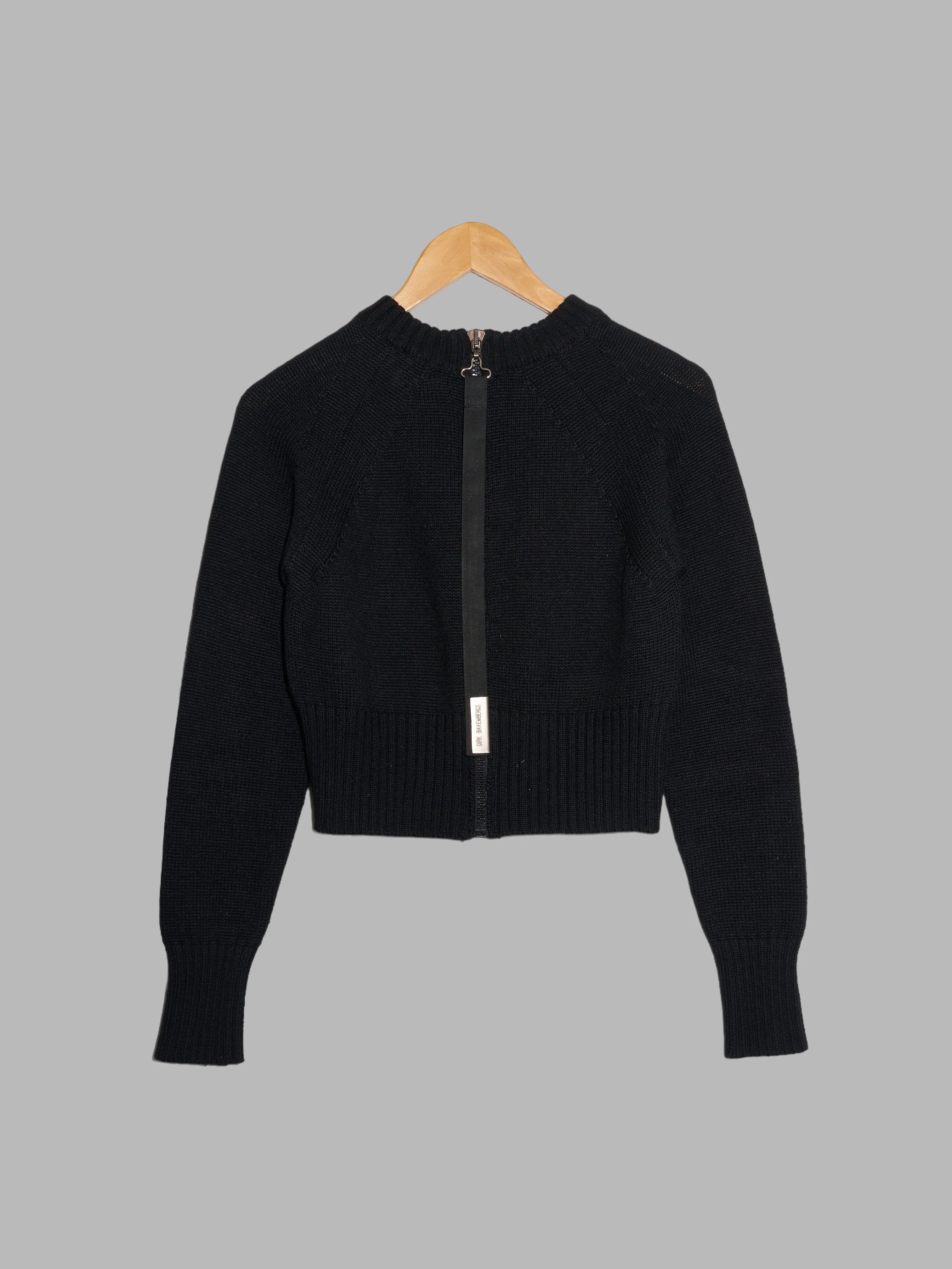 Dirk Bikkembergs Hommes Pour La Femme 1990s black wool back zip jumper - M