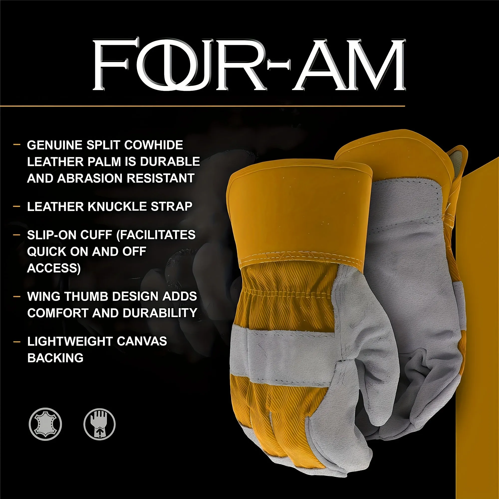 Durable Cowhide Work Gloves for Various Outdoor Tasks