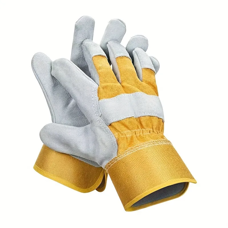 Durable Cowhide Work Gloves for Various Outdoor Tasks