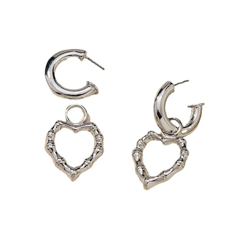 European and American Jewelry: Stylish Peach Heart Alloy Earrings