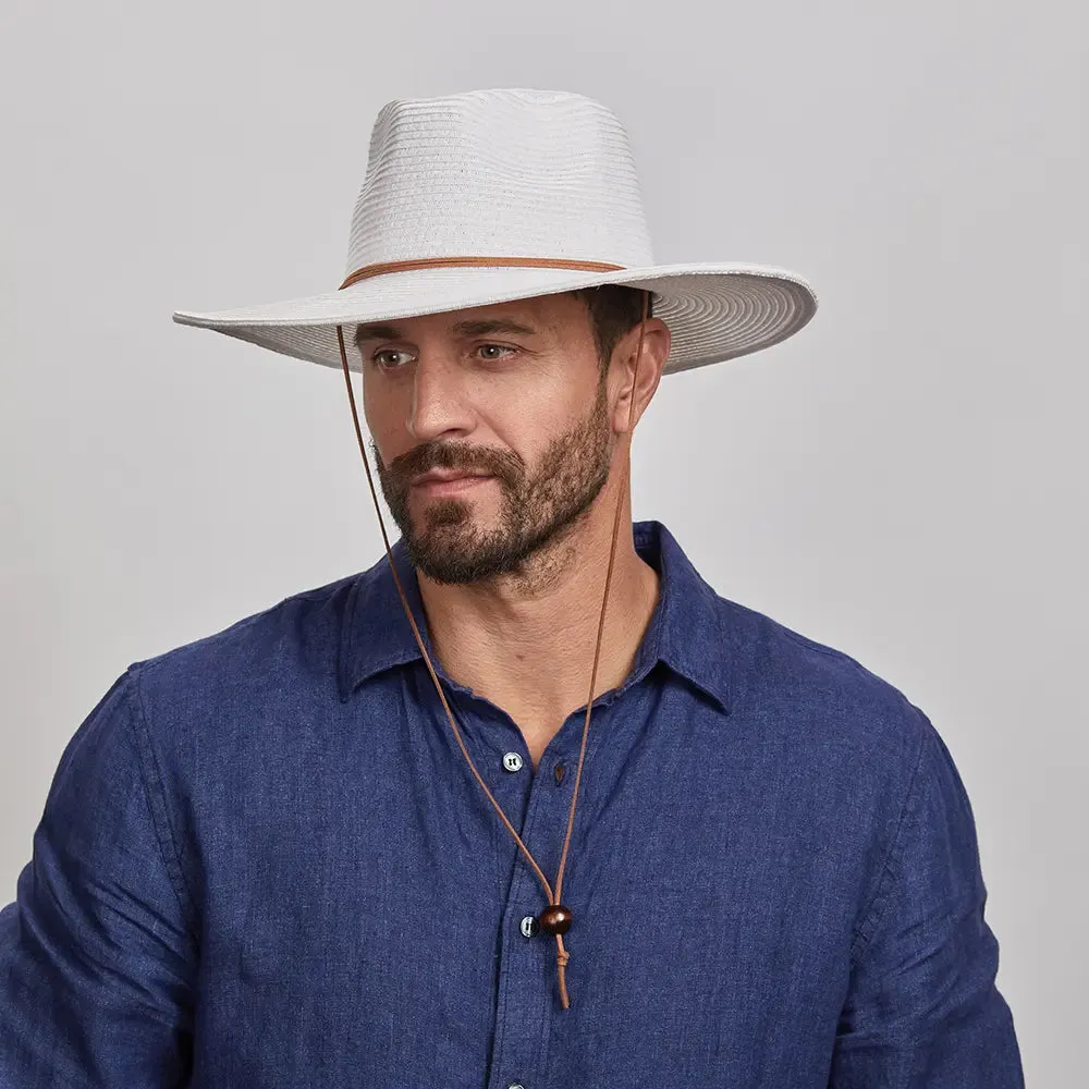 Felix | Mens White Wide Brim Straw Sun Hat