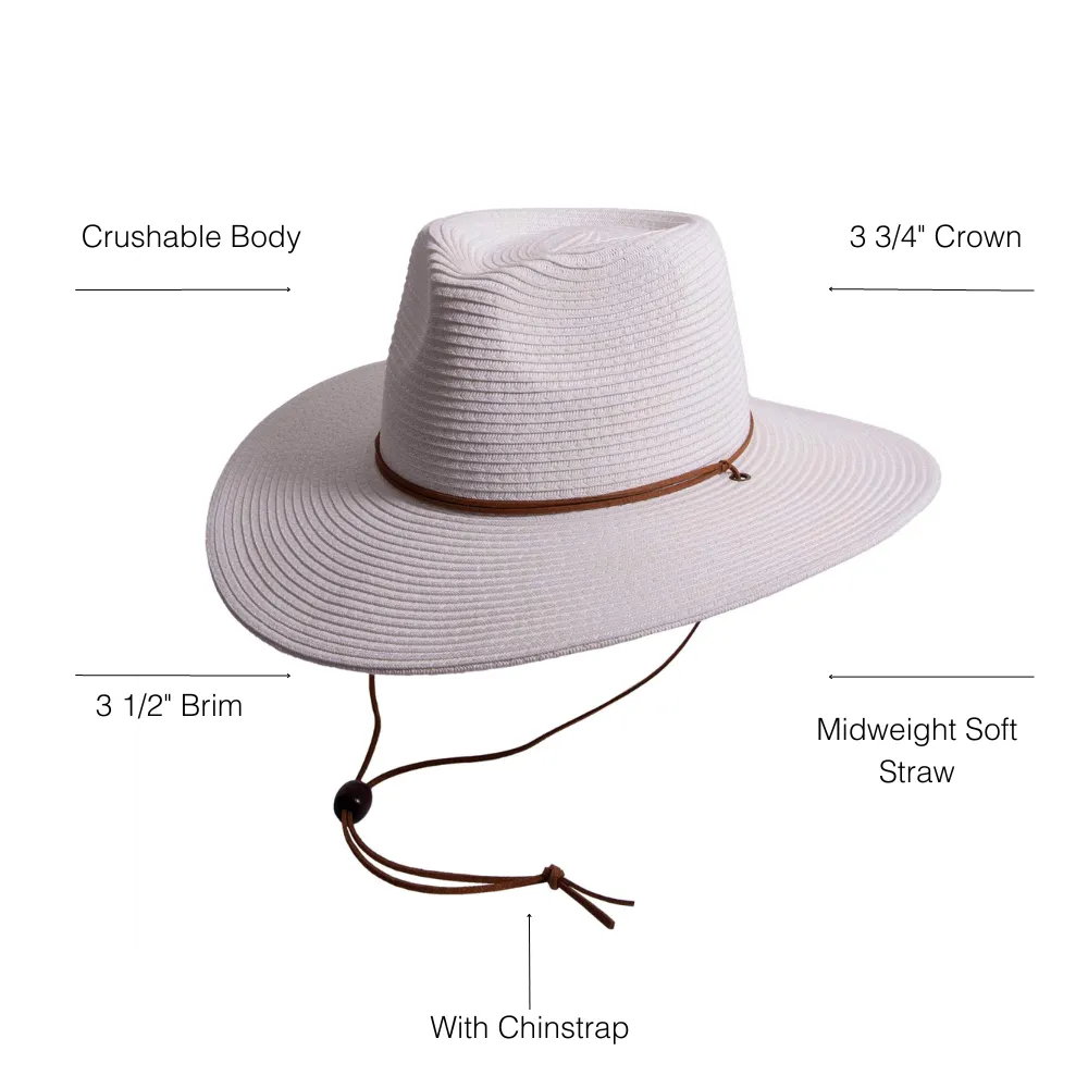 Felix | Mens White Wide Brim Straw Sun Hat