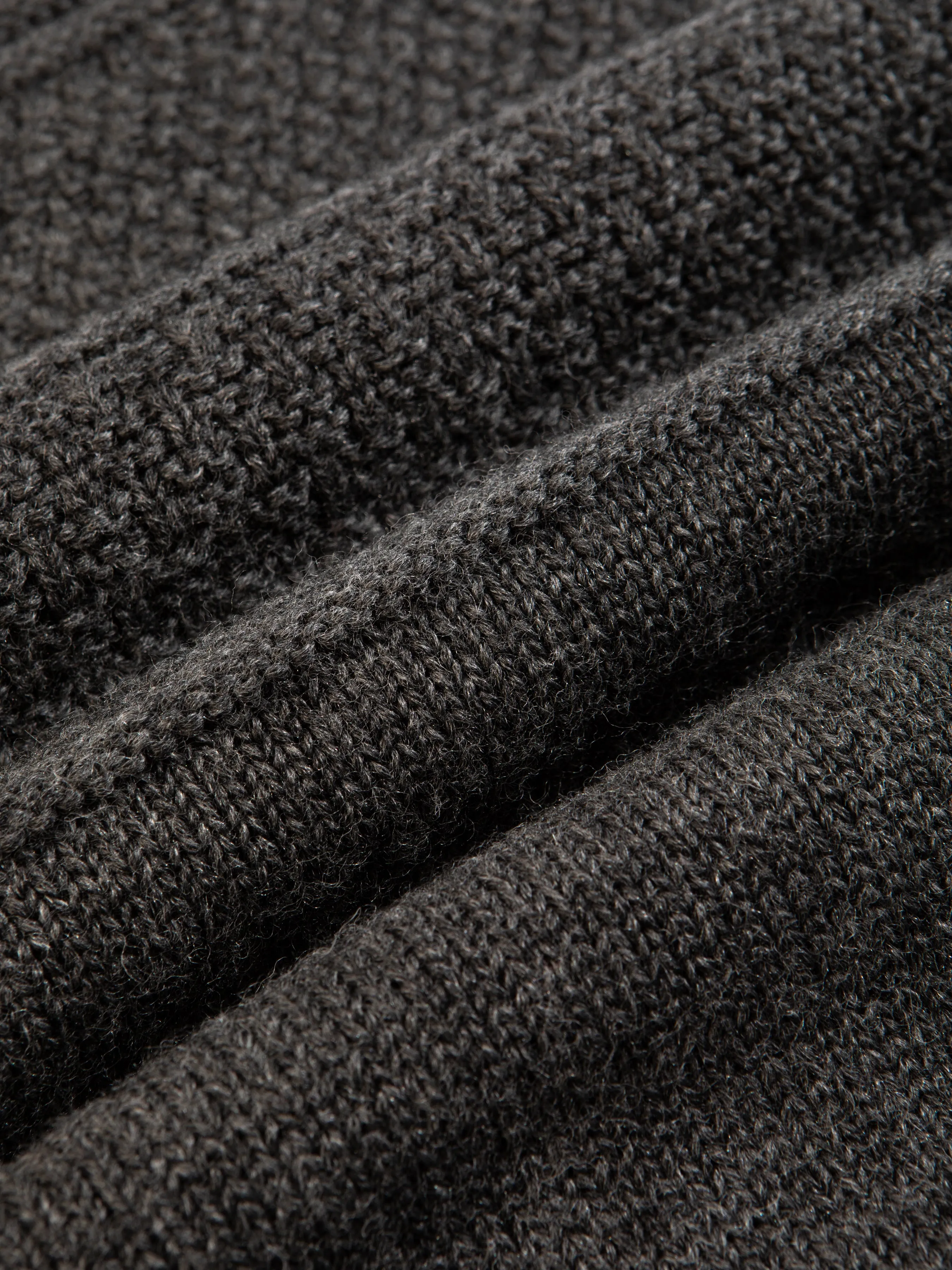 Fife Gansey Knit in Charcoal Merino Wool