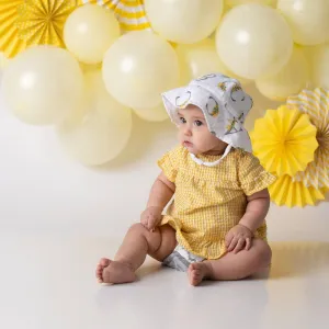 Floral Alphabet Oh So Soft Muslin Sun Hat