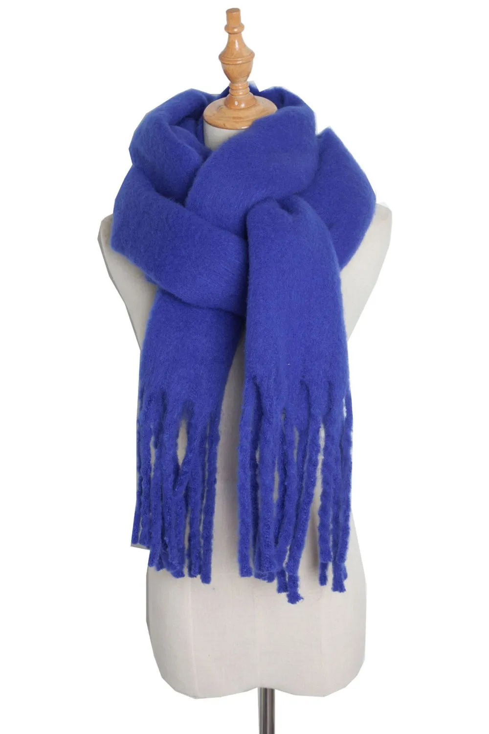 Fringe Detail Polyester Scarf - Chic and Sophisticated