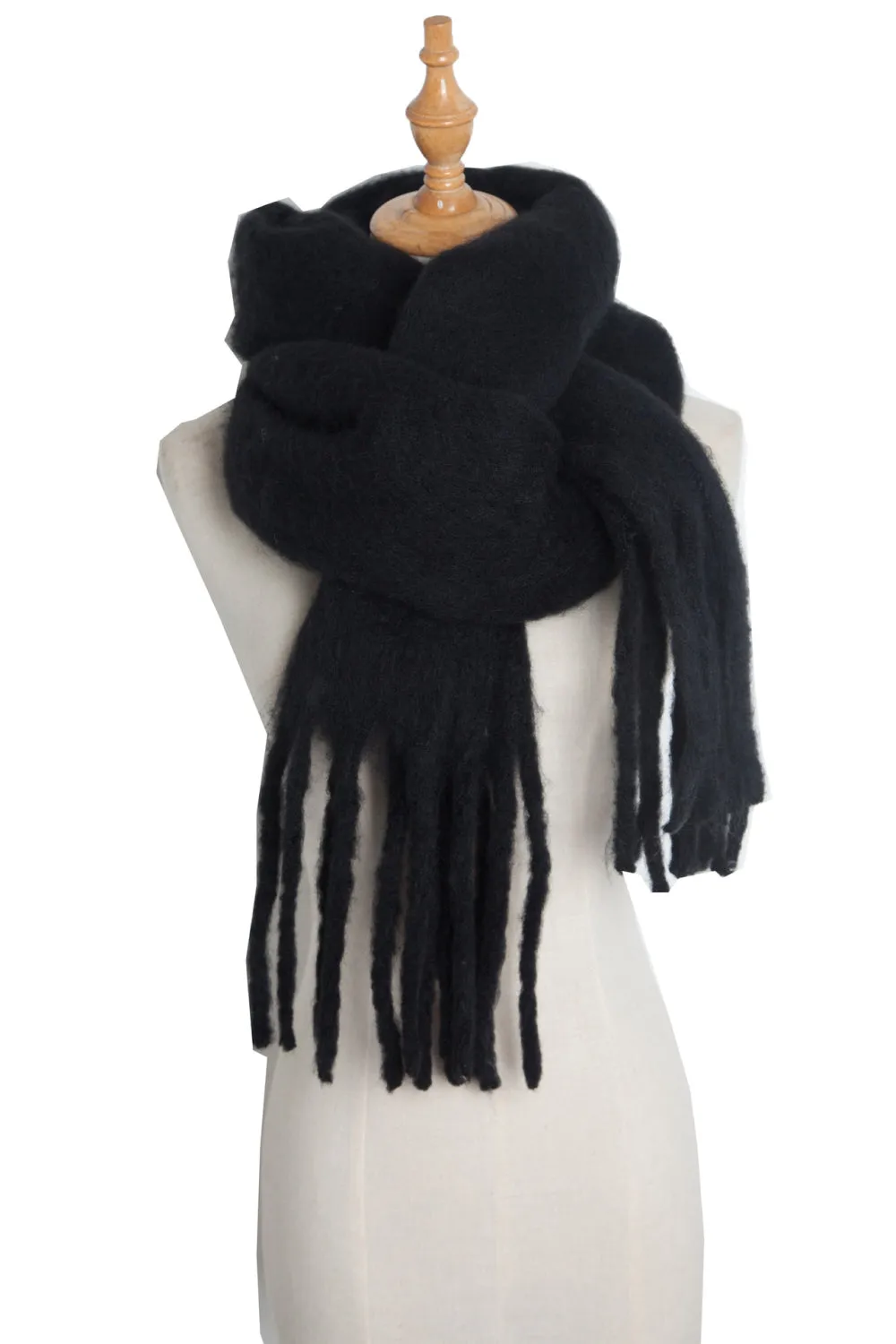 Fringe Detail Polyester Scarf - Chic and Sophisticated