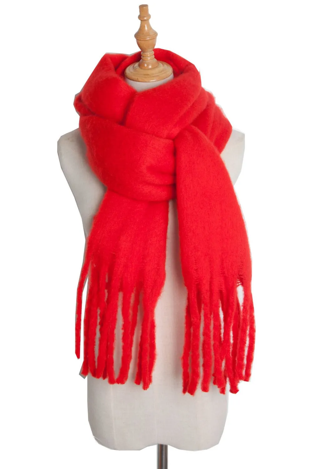 Fringe Detail Polyester Scarf - Chic and Sophisticated