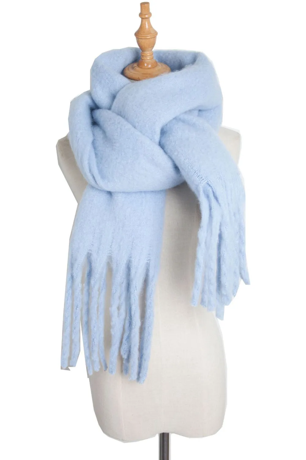 Fringe Detail Polyester Scarf - Chic and Sophisticated