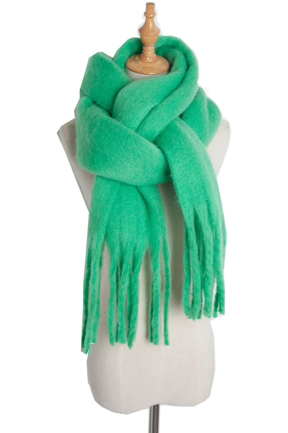 Fringe Detail Polyester Scarf - Chic and Sophisticated