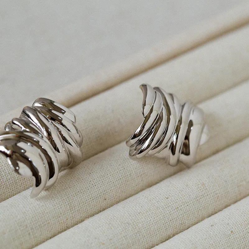 Geometric Twisted Metal Earrings