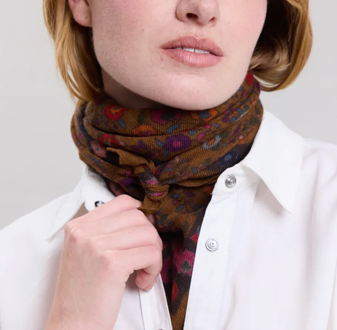 Hartford Floral Square Woven Scarf