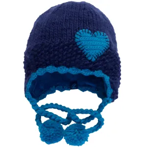 Heart Ski Hat - Navy