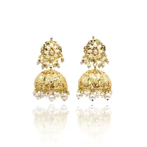 Lafiza Jadau Jhumki Earrings Tikka Set - Pearl