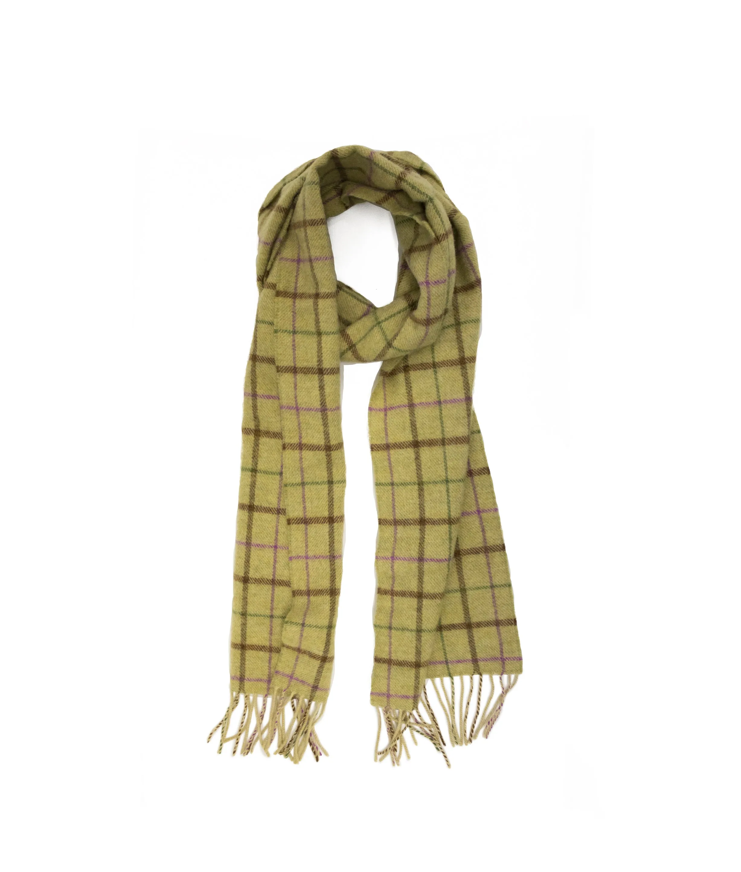 Lambswool Check Scarf -  Pistachio