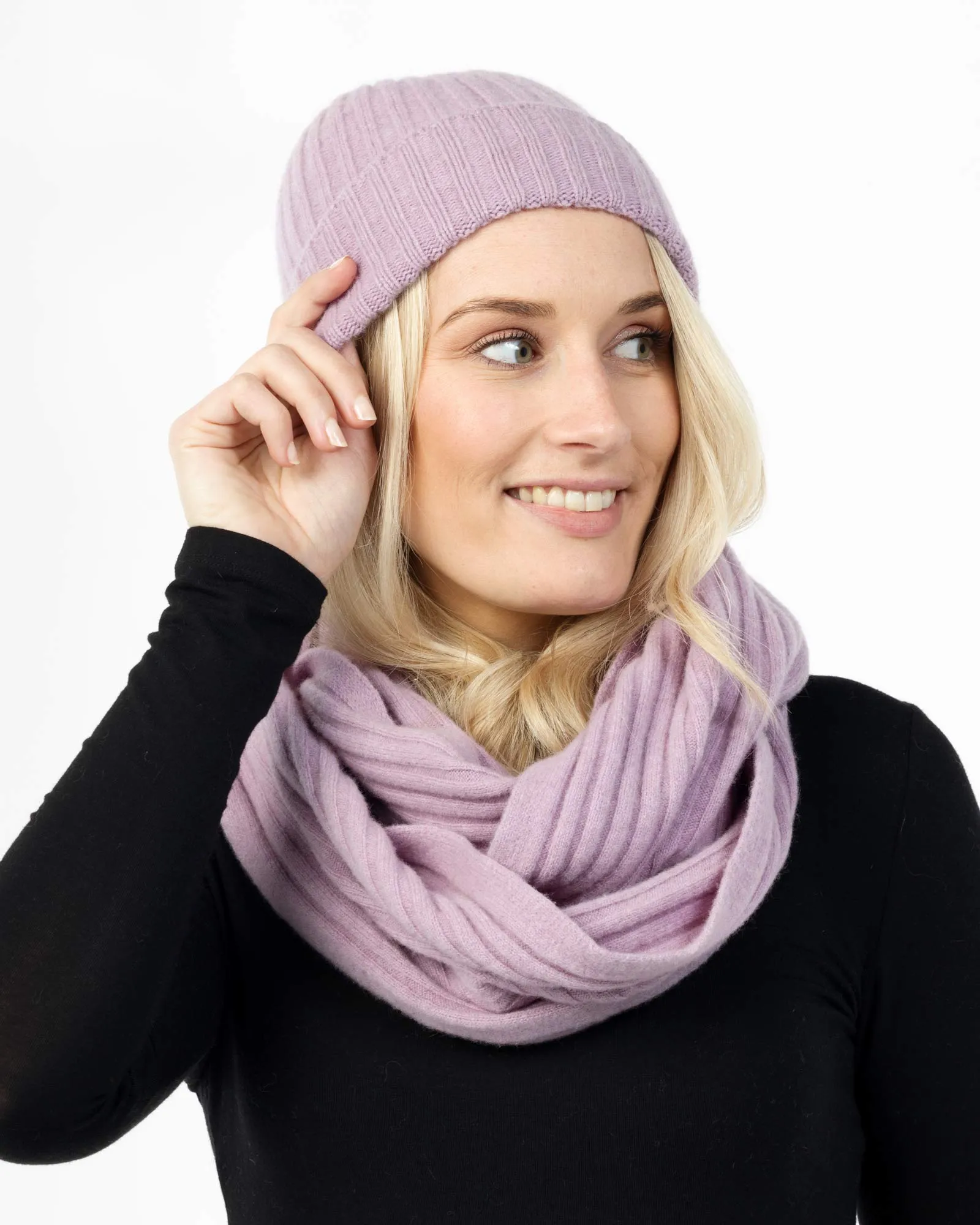 Lilac Ribbed Loop Scarf - NX861