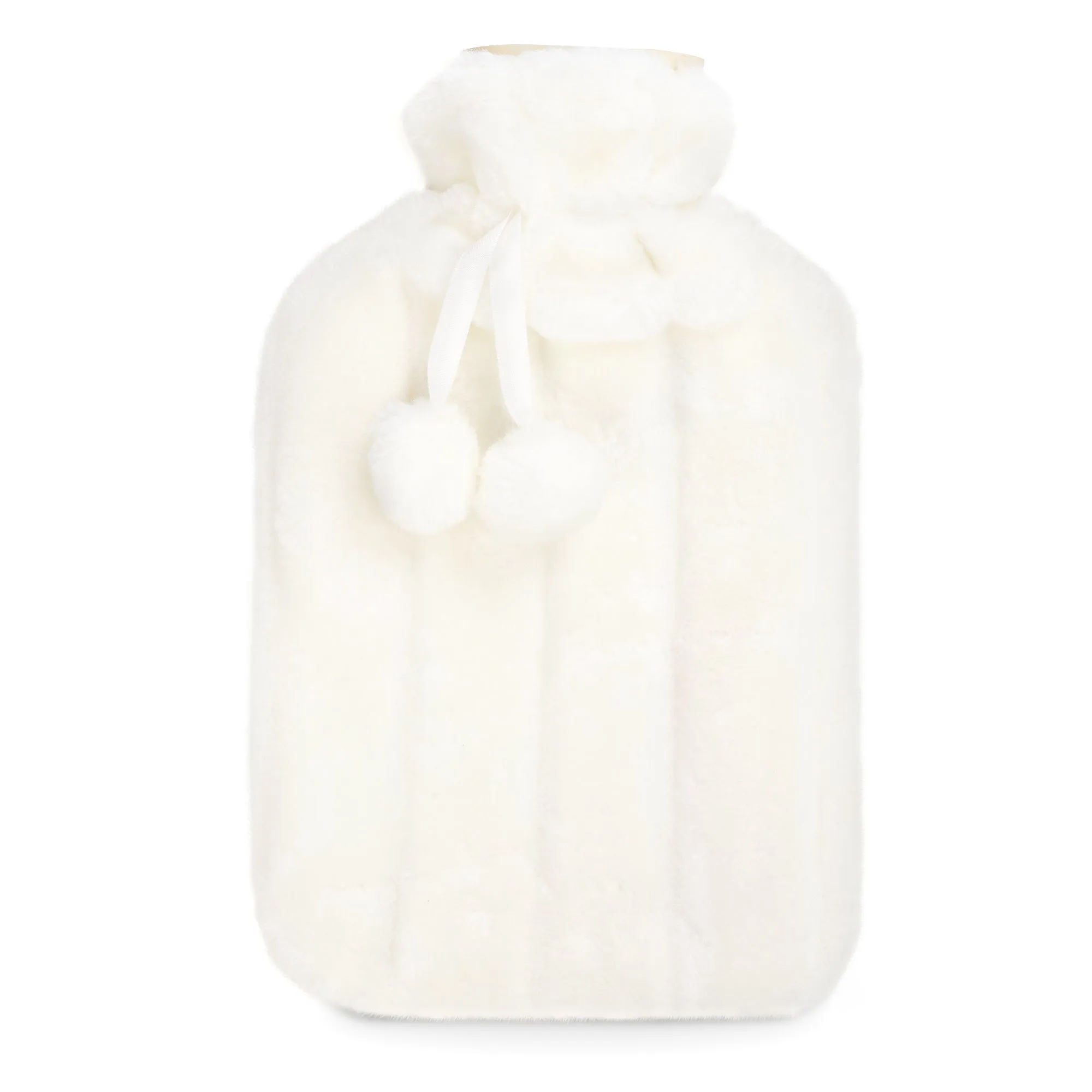 Luxury Hot Water Bottle - Extra Soft Cover, Thermal Rubber Bottle Covered with Premium Faux Fur