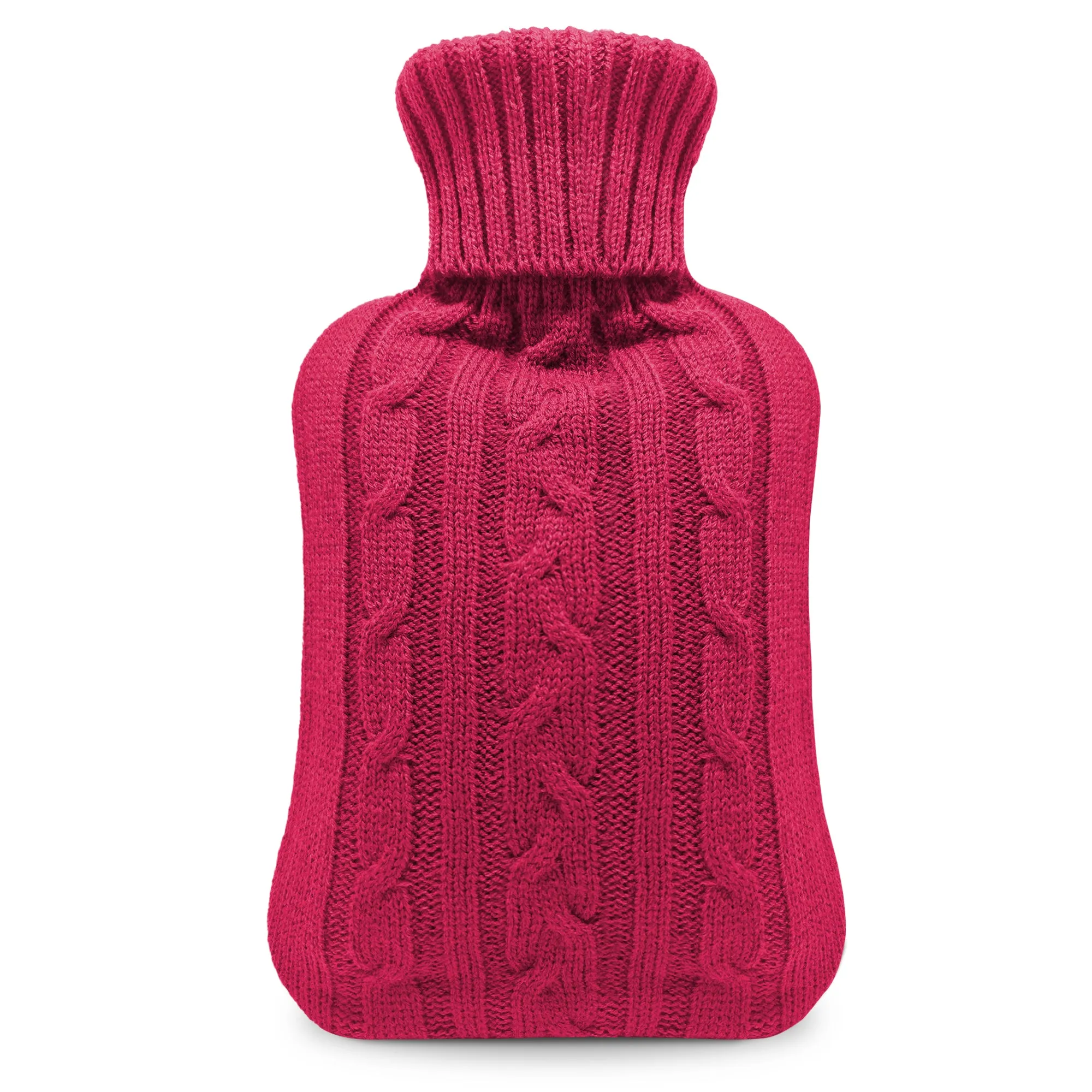 Luxury Hot Water Bottle - Extra Soft Cover, Thermal Rubber Bottle Covered with Premium Faux Fur