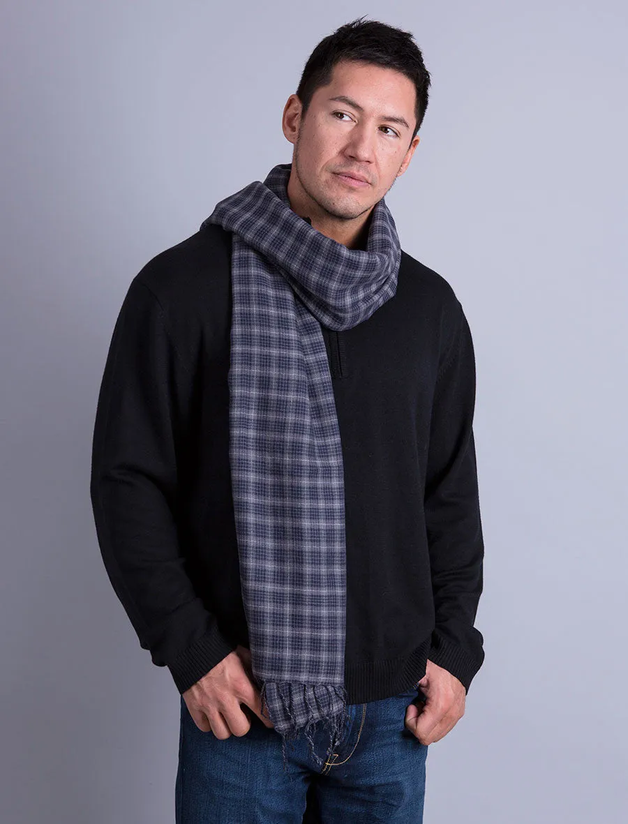 Marco Checkered Fine Soft Wool Scarf