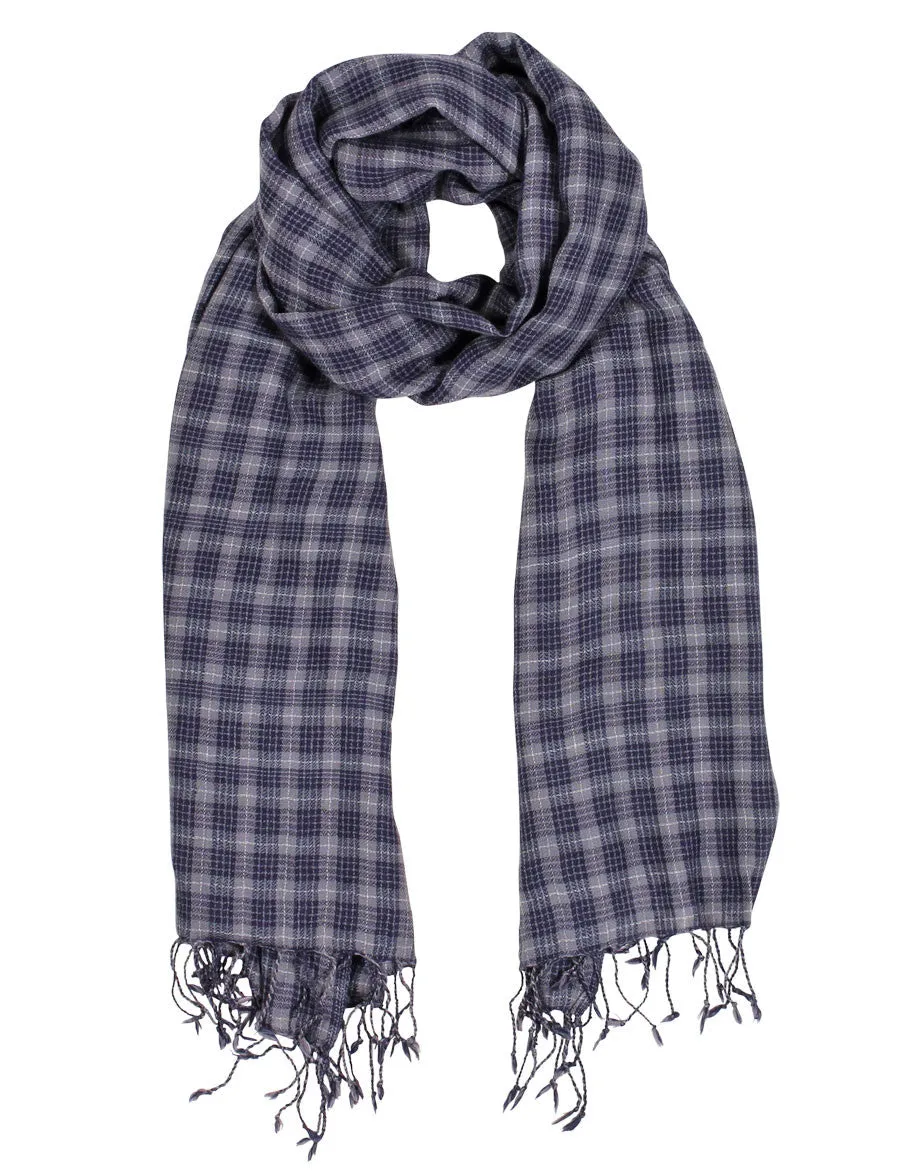 Marco Checkered Fine Soft Wool Scarf