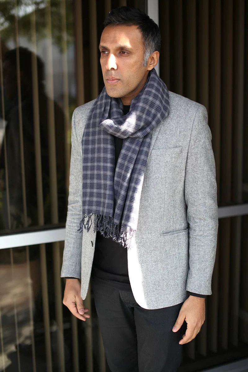 Marco Checkered Fine Soft Wool Scarf