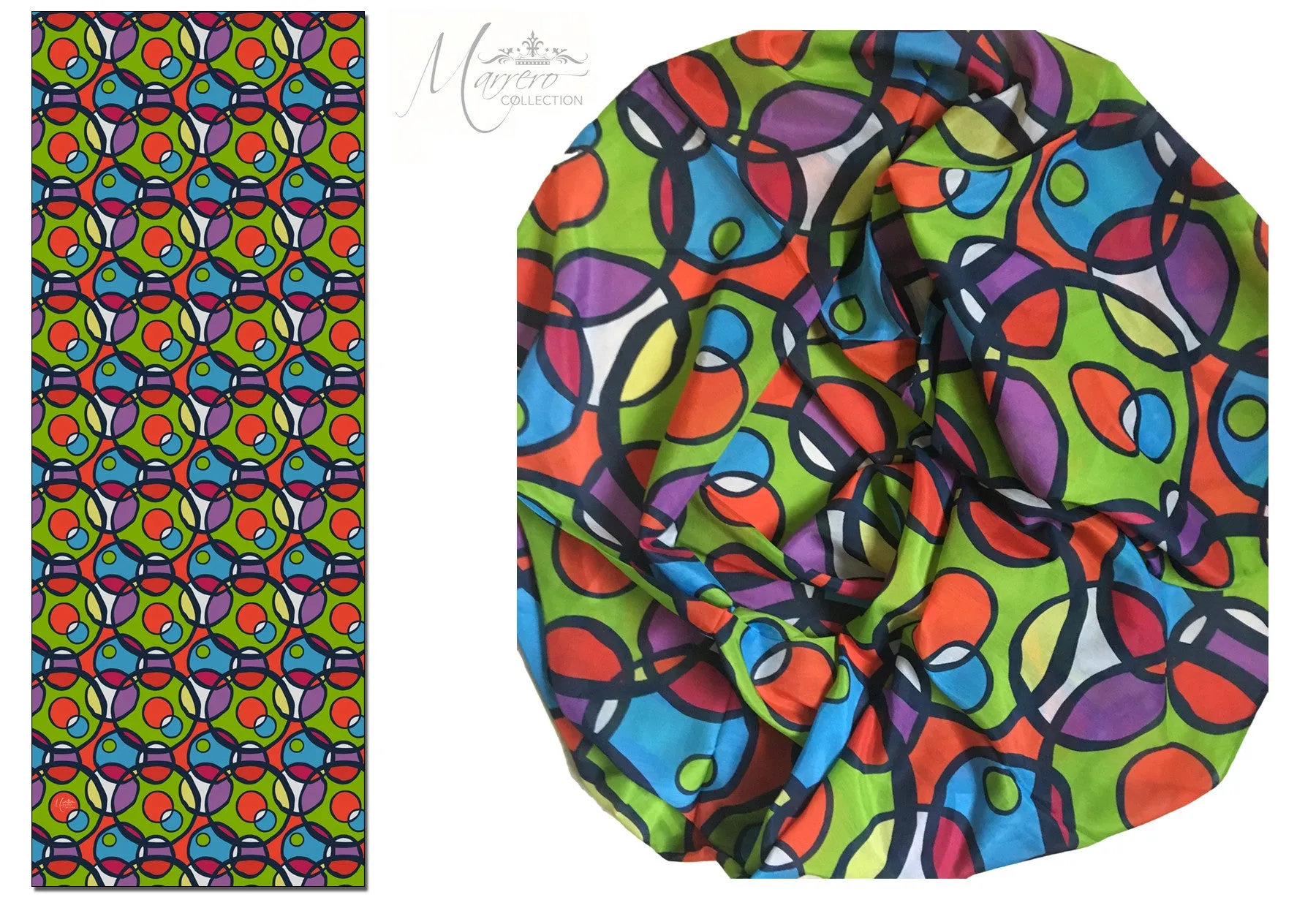 Marrero Collection Funky Circles print Scarf