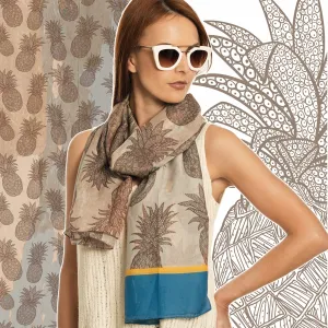 Marrero Collection Pineapple Print Scarf