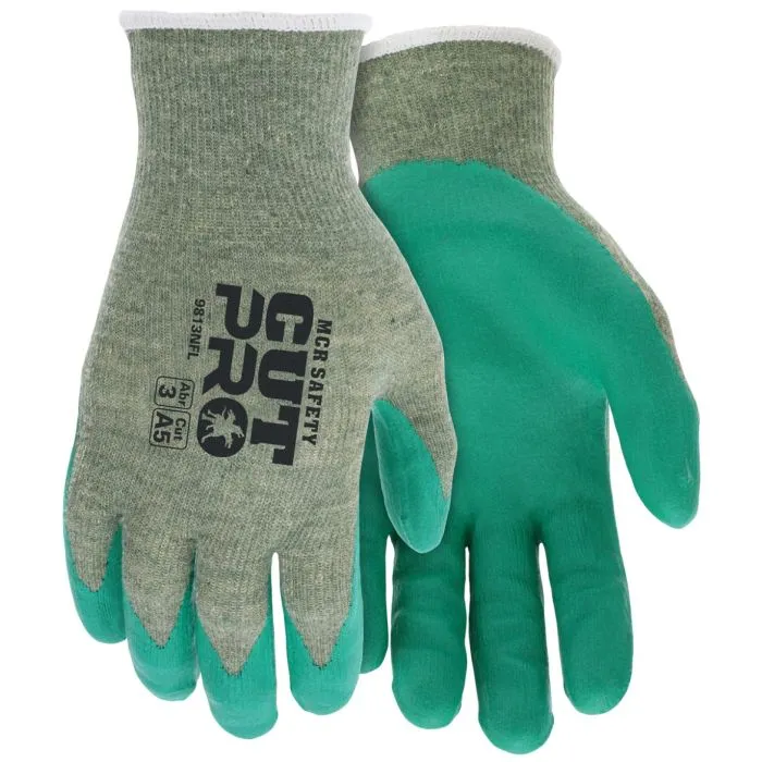 MCR Safety Cut Pro 9813NF 13 Gauge ARX Aramid Shell, Nitrile Foam Coated Work Gloves, Green, 1 Pair