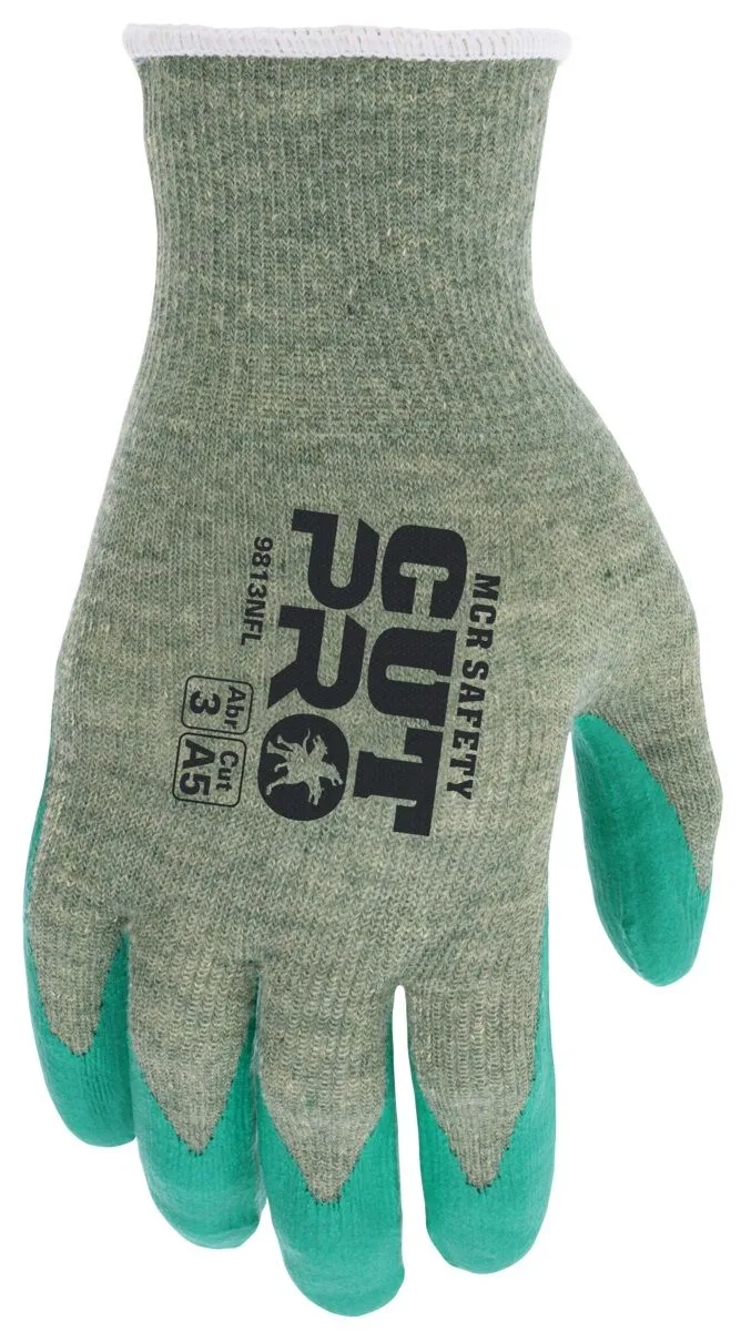 MCR Safety Cut Pro 9813NF 13 Gauge ARX Aramid Shell, Nitrile Foam Coated Work Gloves, Green, 1 Pair