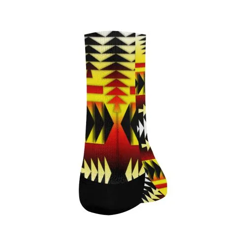 Medicine Wheel Strips Basketball Crew Socks