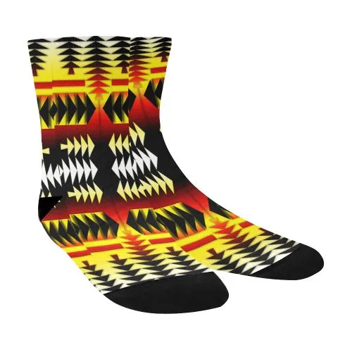 Medicine Wheel Strips Basketball Crew Socks