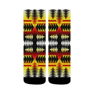 Medicine Wheel Strips Basketball Crew Socks