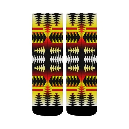 Medicine Wheel Strips Basketball Crew Socks