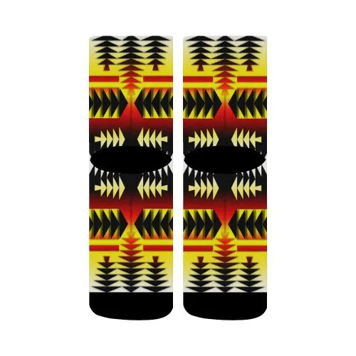 Medicine Wheel Strips Basketball Crew Socks