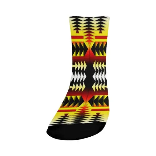 Medicine Wheel Strips Basketball Crew Socks