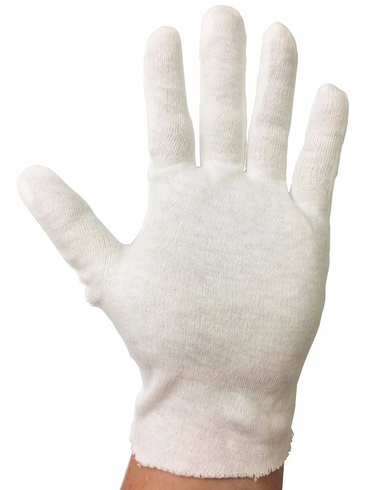 Men's Light Weight White 100% Cotton Lisle Inspection Gloves - Size XL