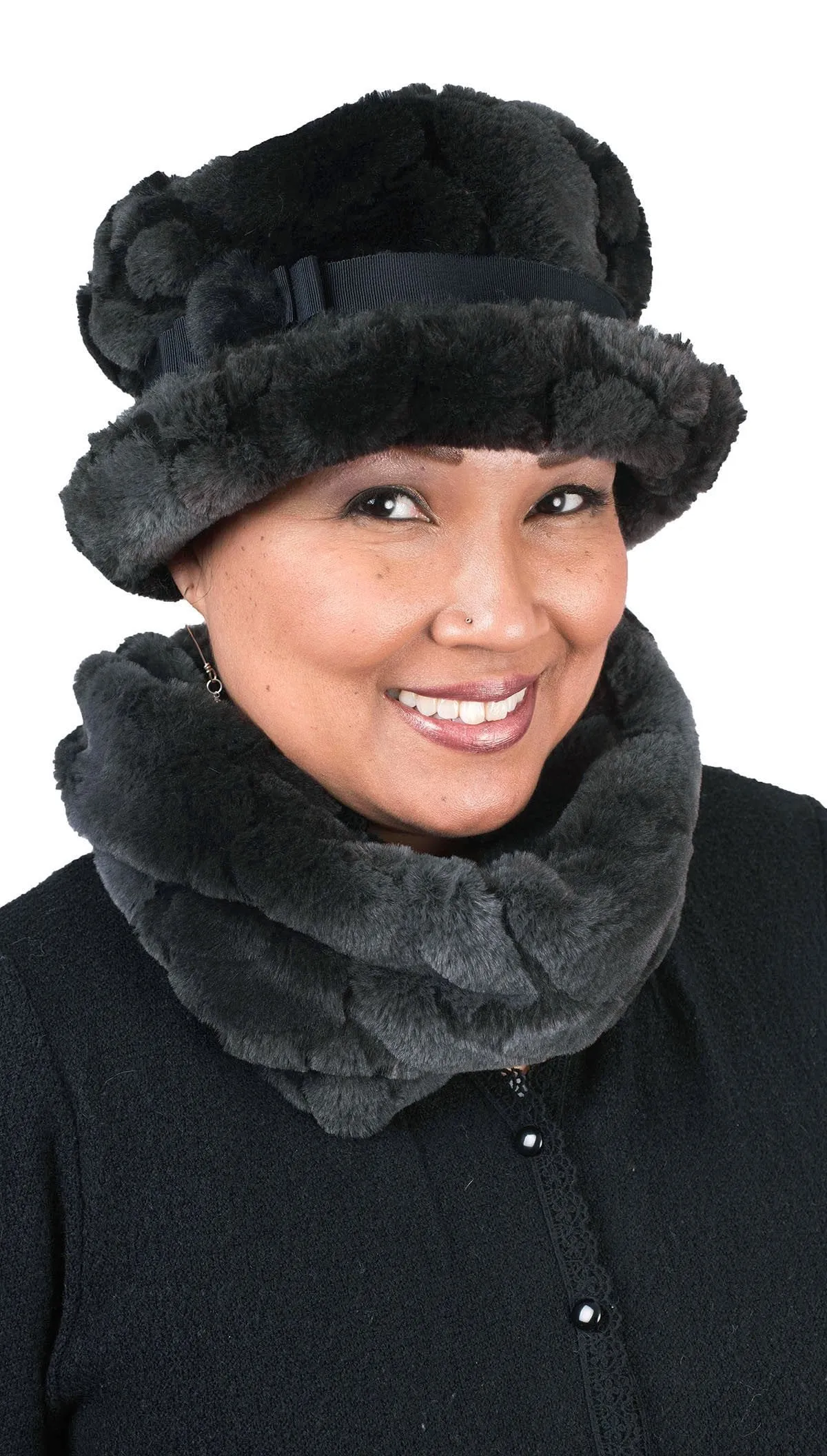 Men's Neck Warmer - Luxury Faux Fur in Aubergine Dream - Sold Out!