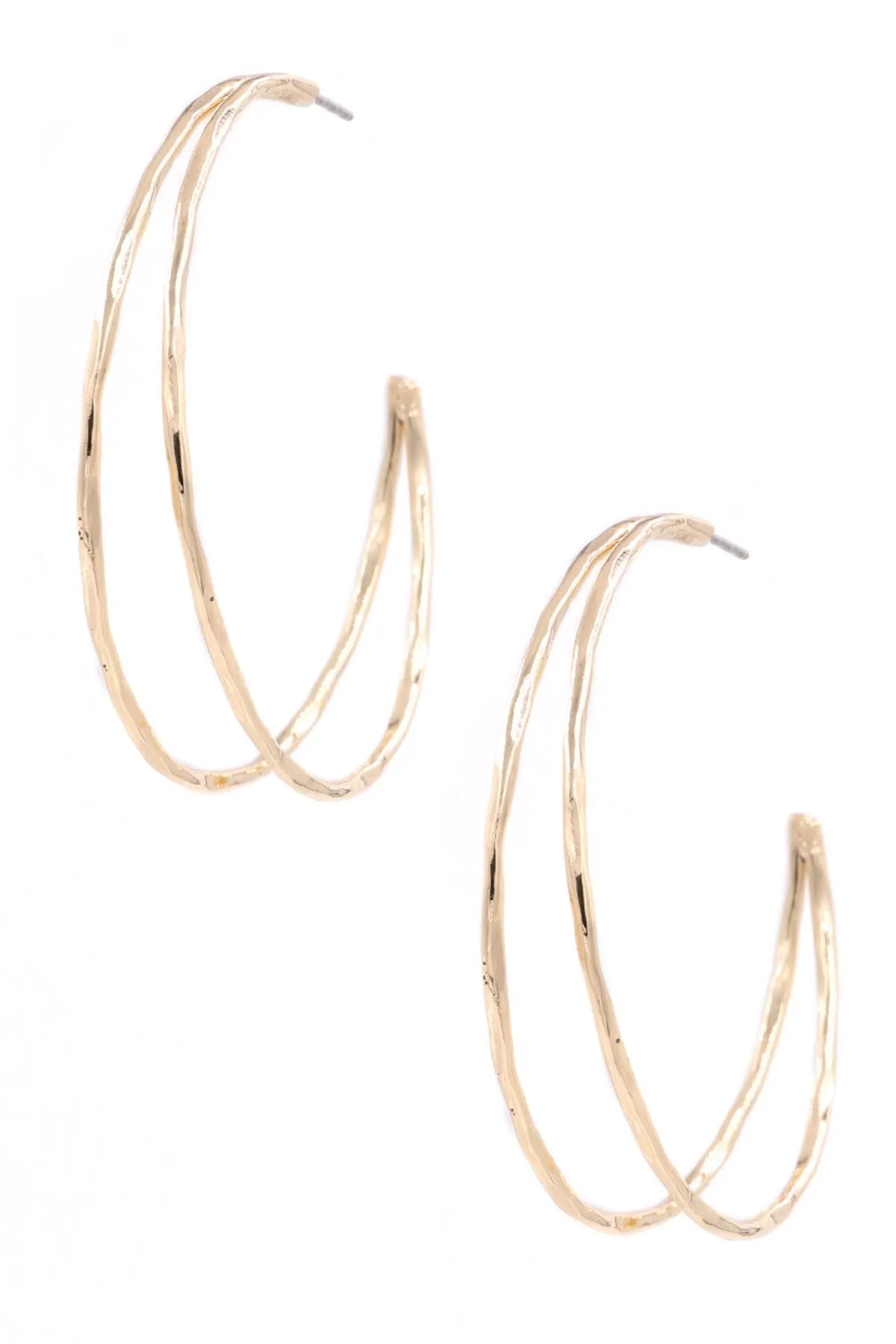 Metal open hoop earrings