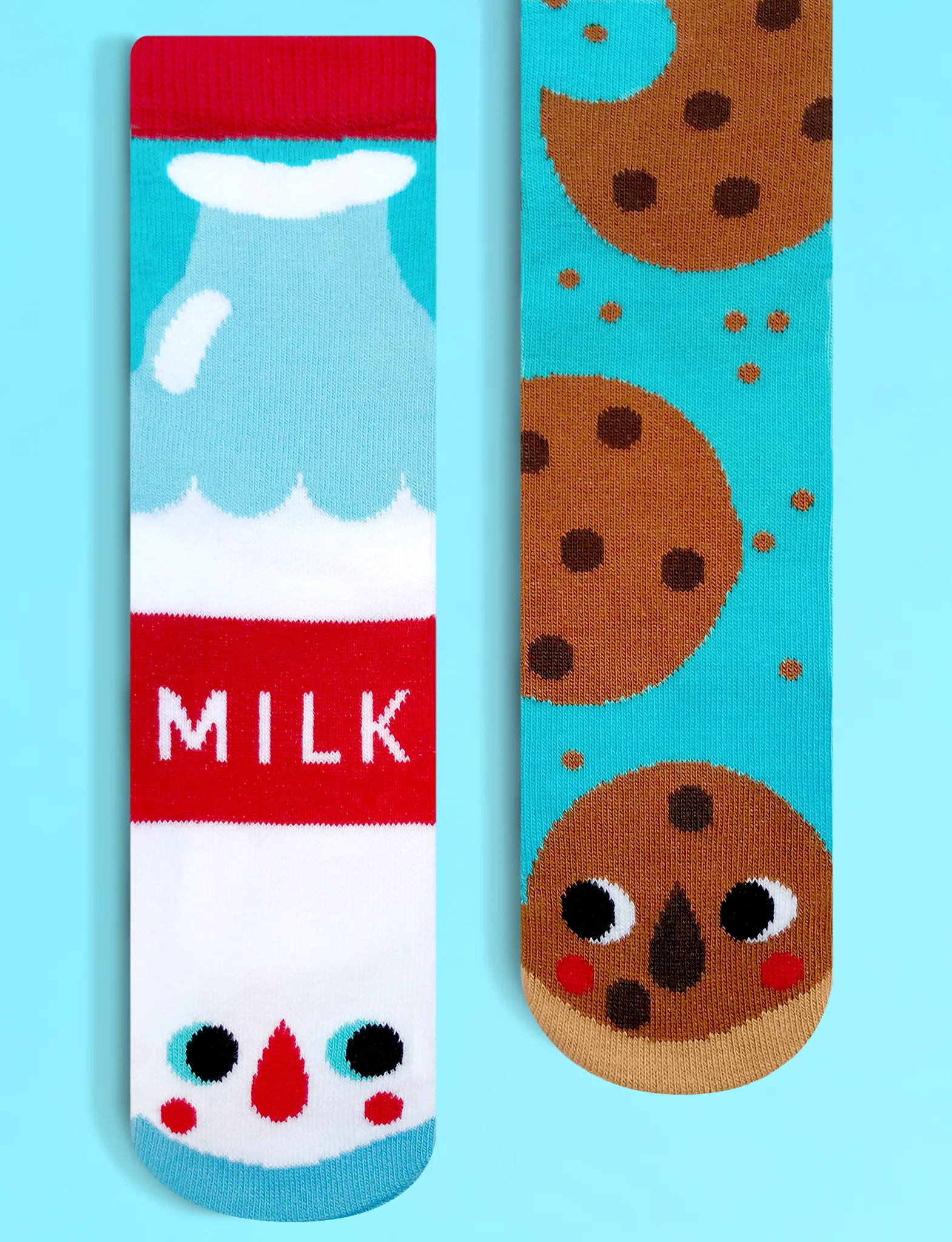 Milk and Cookies Mismatched Socks - A Sweet and Sustainable Treat - Adult